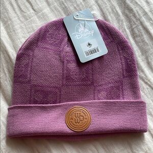 Disney Lavender Beanie with Leather Patch